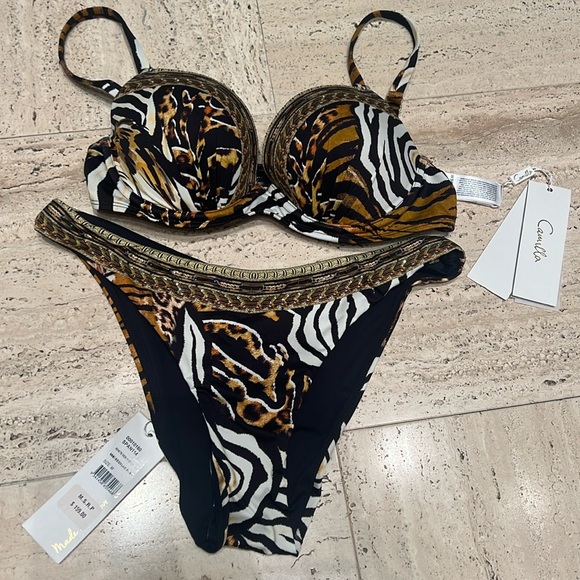 Camilla Other - NWT CAMILLA WHATS NEW PUSSYCAT PLUNGE BRA W TRIM (S) AND MINI REGULAR PANT (M)
